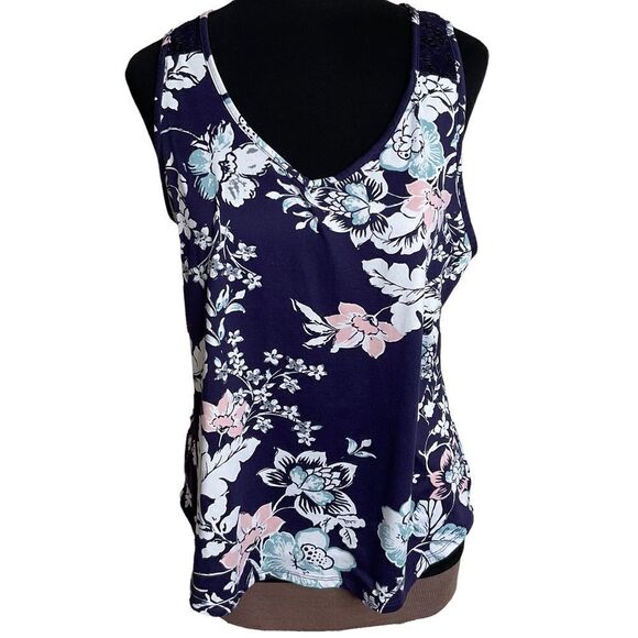 LINEA Donatella Racerback Floral Print Blouse Size M - Picture 1 of 15